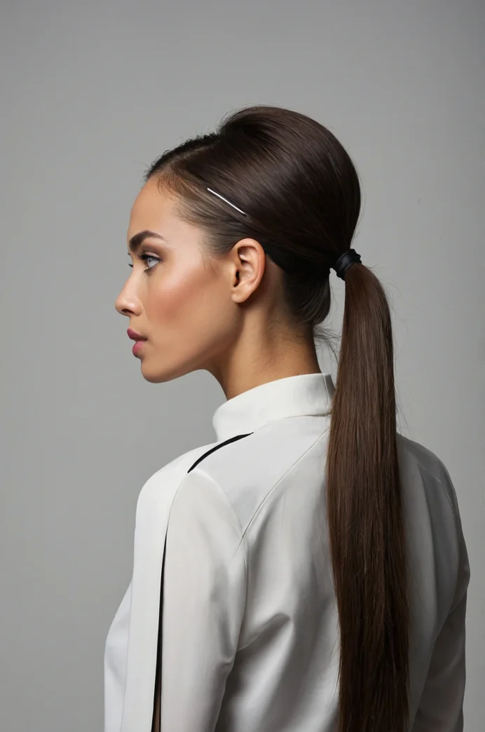 Ponytail Secured with Multiple Ties