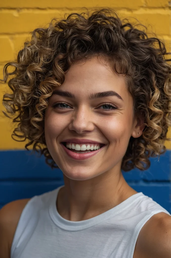 The Royal Blue Curly Pixie