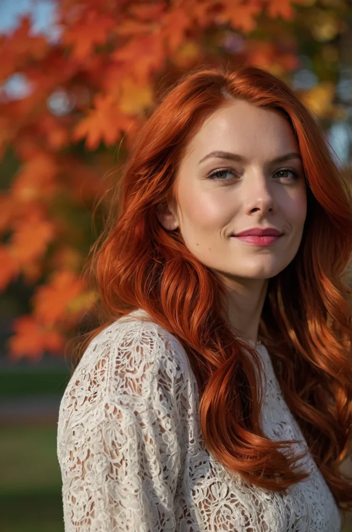 Russet Red Half-Up Half-Down Style