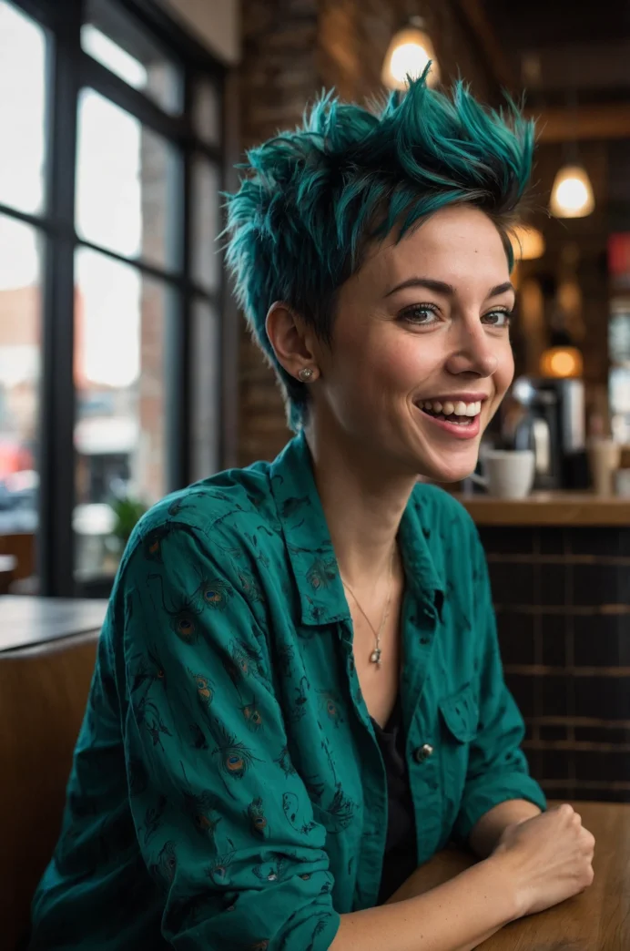 The Shaggy Pixie with a Teal Under-layer