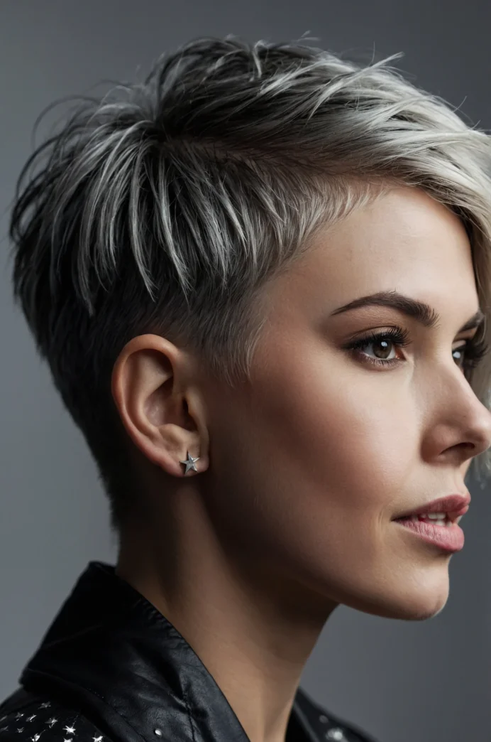 The Silver Pixie with a Shaved Star Design