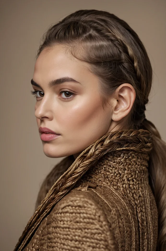 Sleek Low Rope Braid Ponytail
