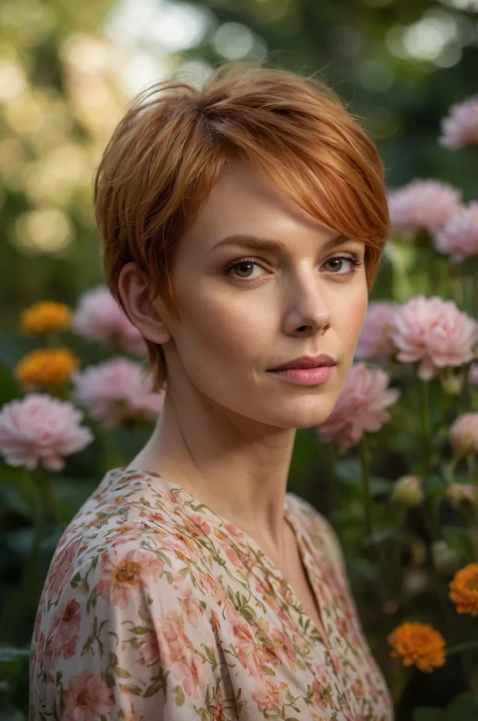 The Strawberry Blonde Pixie with Wispy Layers