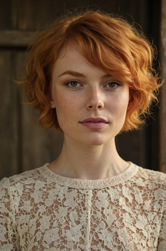 The Strawberry Blonde Wavy Pixie