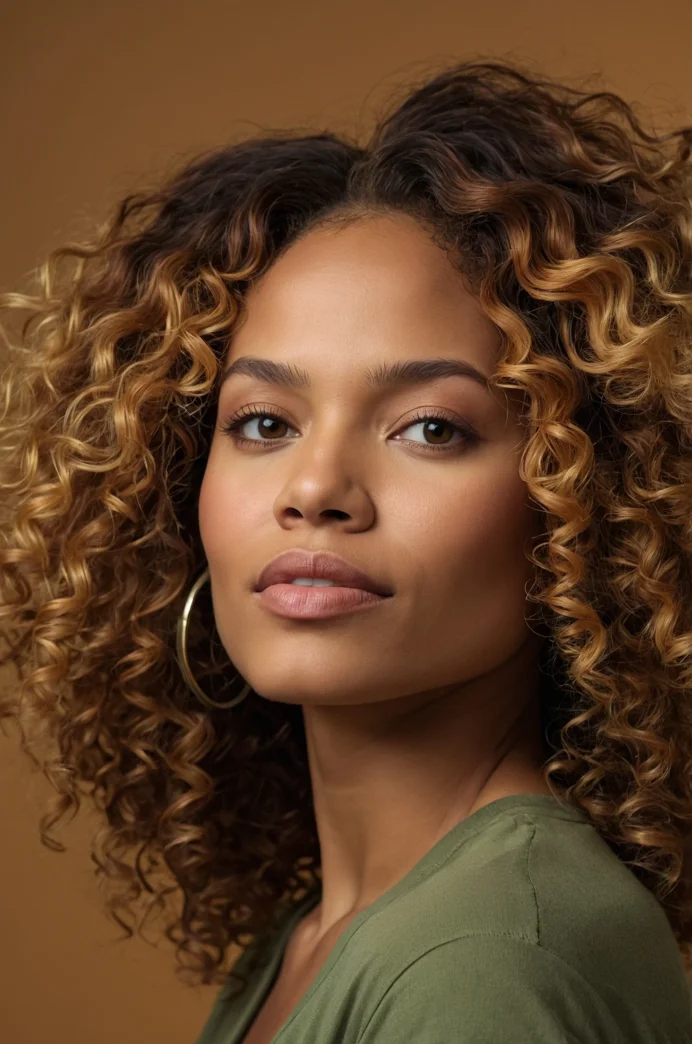 Warm Caramel Curly Afro