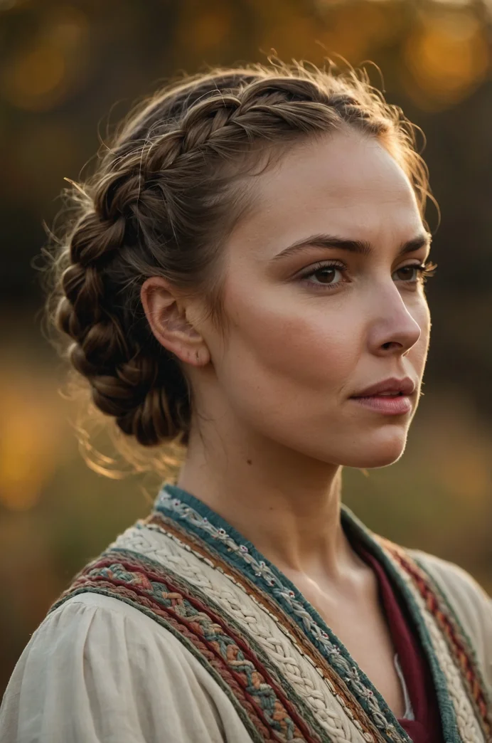 Warm Chestnut Braided Crown