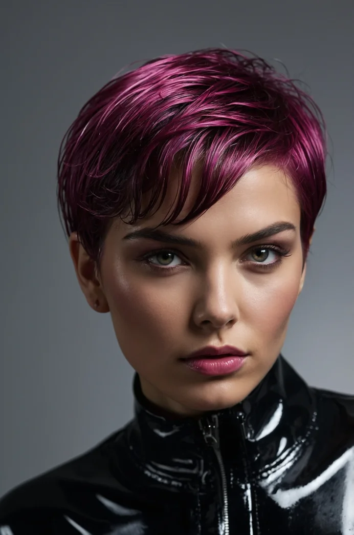 The Wet-Look Magenta Pixie