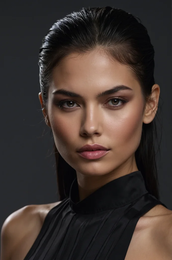 "Wet Look" Sleek Low Ponytail