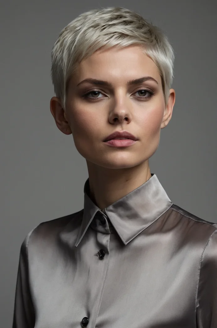 The White-Blonde Sleek Top with a Shadow Undercut