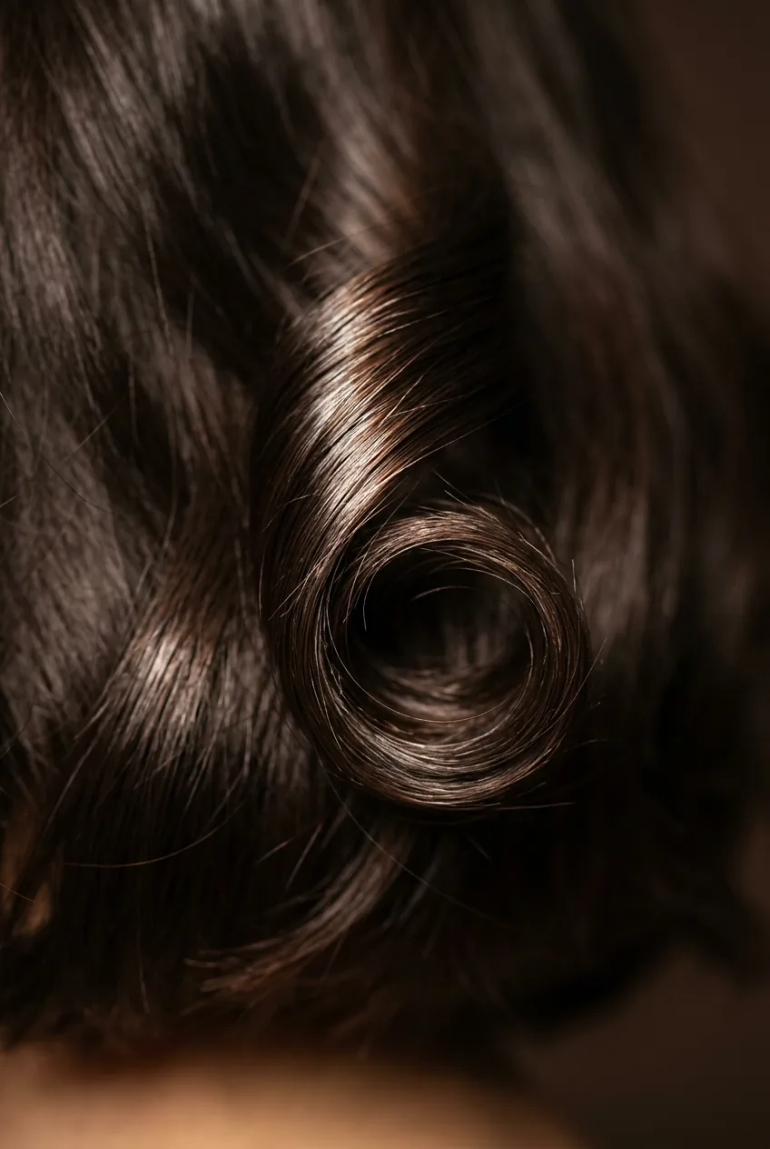 Sharp blunt wavy bob with clean geometric lines and minimal modern styling