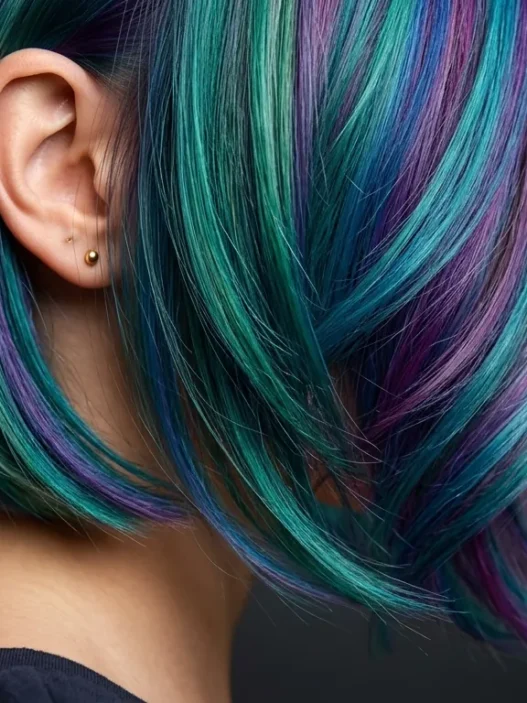 Collection of bold colored bob hairstyles showing various vibrant color techniques and cutting styles