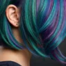 Collection of bold colored bob hairstyles showing various vibrant color techniques and cutting styles