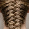 Close-up detail of intricate hair braid showing individual strand crossovers and weaving pattern