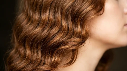 Woman with medium length hair showing natural waves and realistic texture from jawline to crown