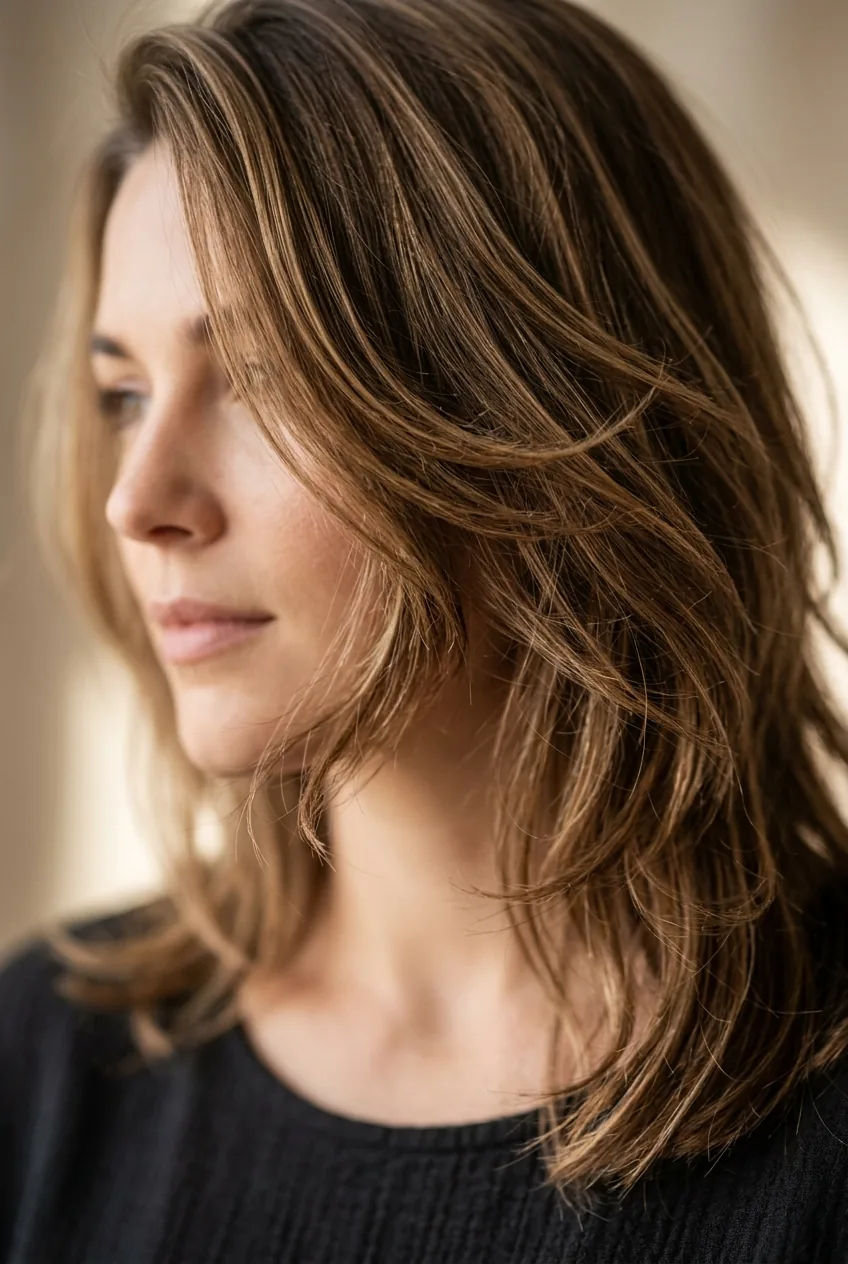 Professionally styled soft layers enhanced with lightweight products showing optimal movement