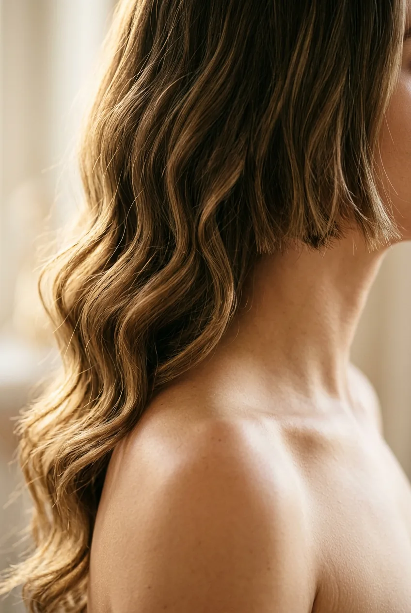 Asymmetrical long waves dramatically shorter on one side creating cascading contrast
