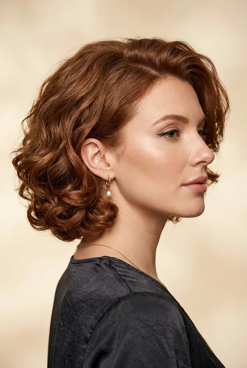 Faux bob tuck showing curled ends tucked under for voluminous appearance