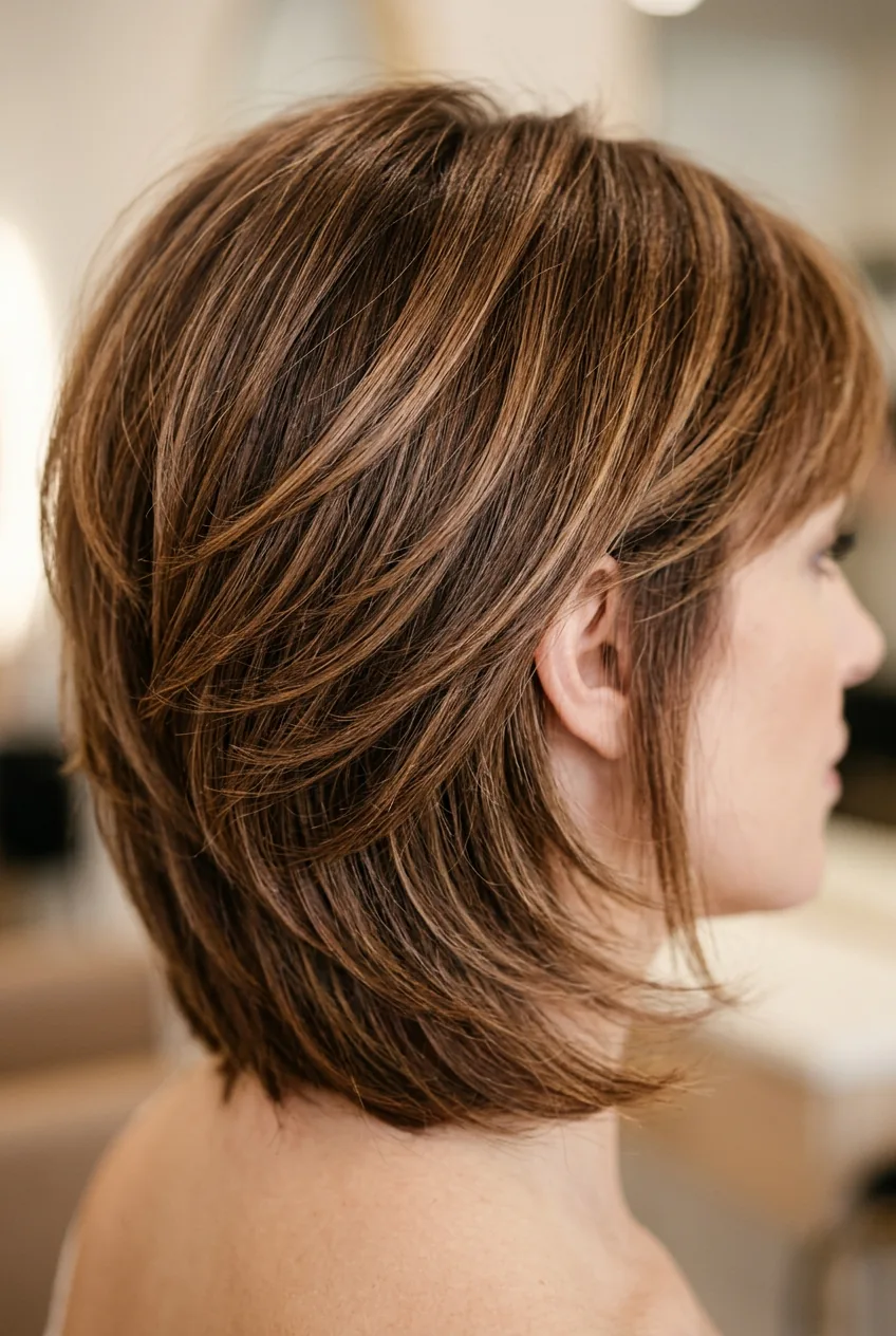 Expertly graduated layers blending seamlessly with professional salon finish