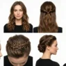 Collection showing various simple hairstyles from easy ponytails to complex updos arranged by difficulty level