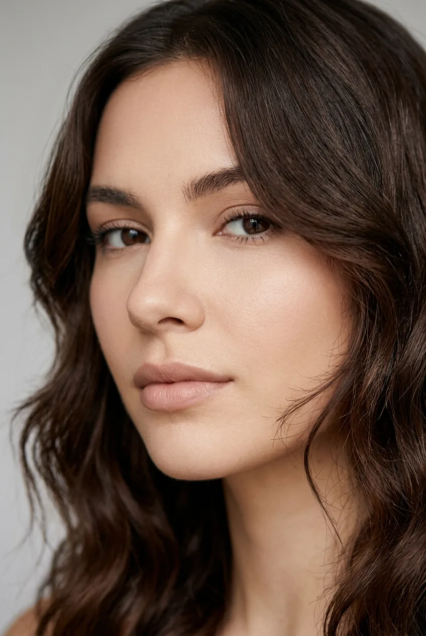Perfectly styled face framing layers showing daily maintenance results with polished finish