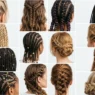 Multiple summer braid styles arranged in editorial collage showcasing various braiding techniques and textures